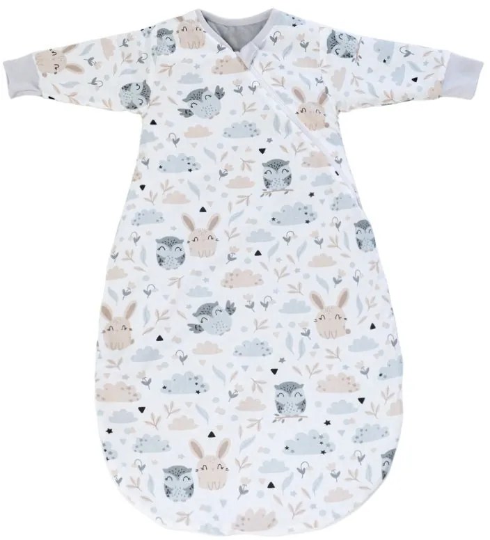 Sac de dormit copii cu maneci 12-18 luni Kidizi Forest Friends, 1 tog, bumbac 100%, pentru toamna/iarna