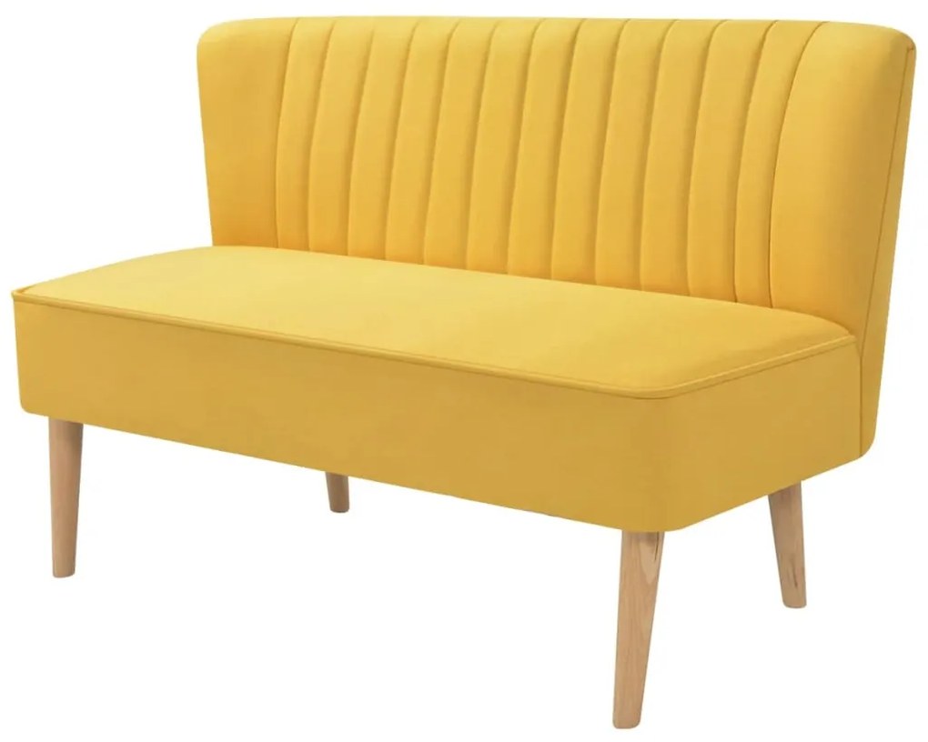 vidaXL Canapea cu material textil, 117 x 55,5 x 77 cm, galben