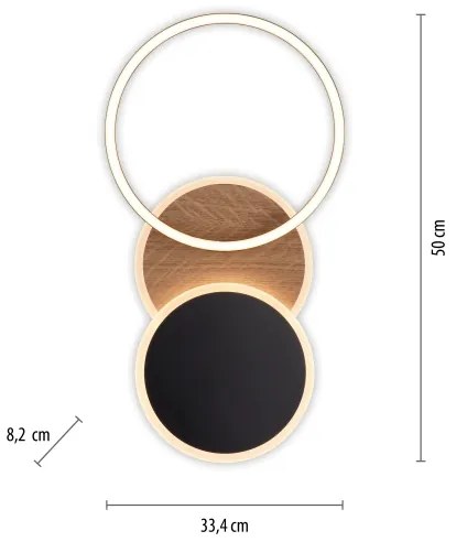 Plafonieră LED SEVENT LED/25,5W/230V negru/maro Leuchten Direkt 14116-78