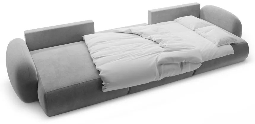 Colțar gri închis extensibil/cu spațiu de depozitare cu tapițerie din catifea (în formă de "U") Tonale – Cosmopolitan Design