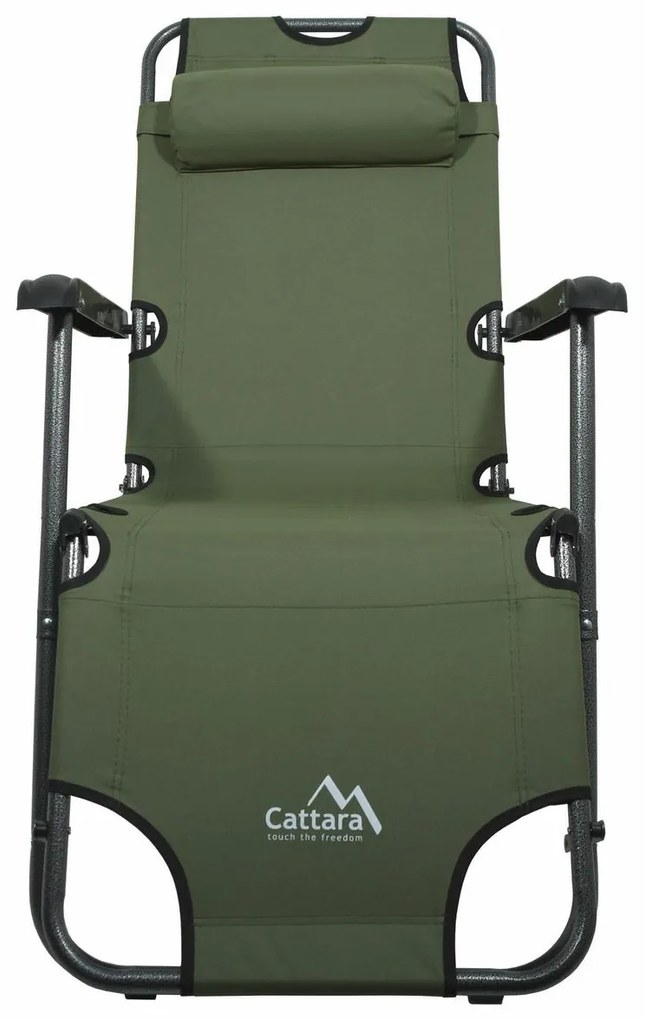 Cattara 13516 Șezlong pliabil Comfort , verde, 155x 61 cm