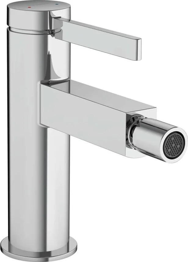 Baterie bideu monocomanda Hansgrohe Finoris cu ventil Push-Open crom