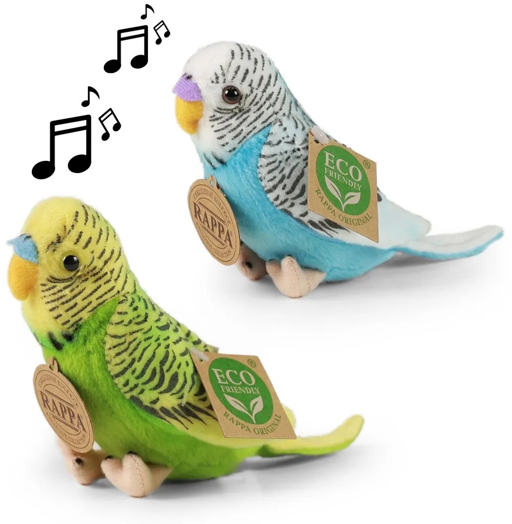 Rappa Plush pasăre cherub verde, 11 cm, cu sunet