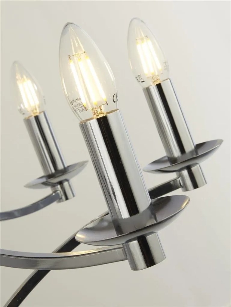 Candelabru clasic cu 12 brate stil elegant Ascot crom