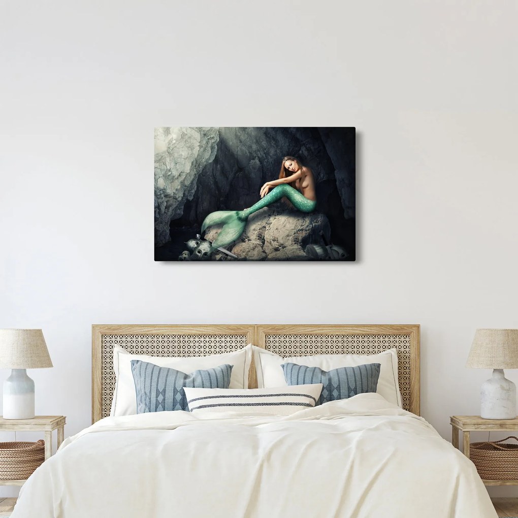 Tablou - Sirena pe stâncă (90x60 cm)