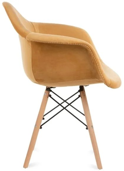 SET 2x scaun de sufragerie NEREA 80x60,5 cm galben/fag