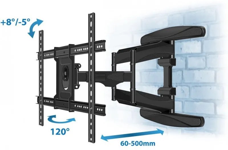 Suport televizor Esperanza ERW021, 40-85", Reglare inclinare, Pana la 68.2 kg, Negru