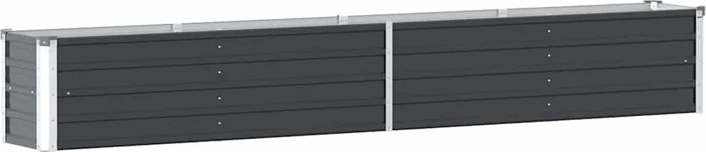 vidaXL Strat înălțat de grădină antracit 320x40x45 cm oțel galvanizat