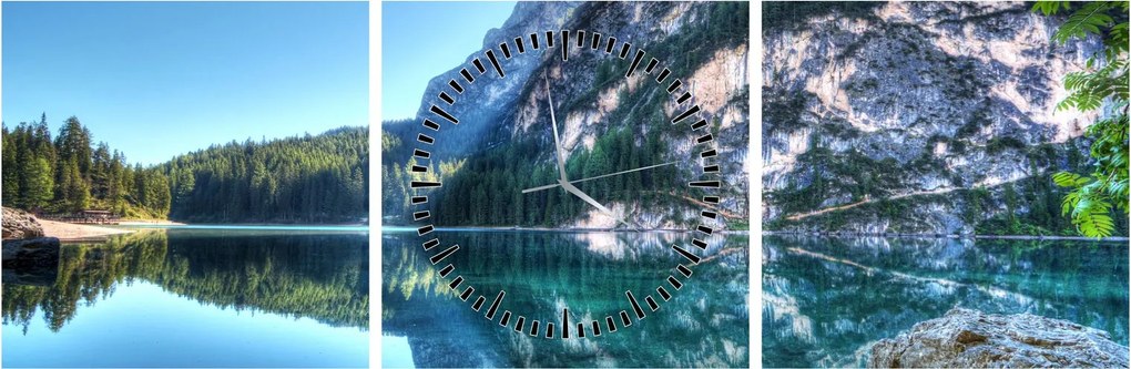 Tablou - Lac montan (cu ceas) (90x30 cm)