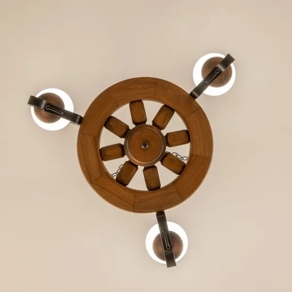 Lustră pe lanț Brilagi ROATA 3xE14/40W/230V fag