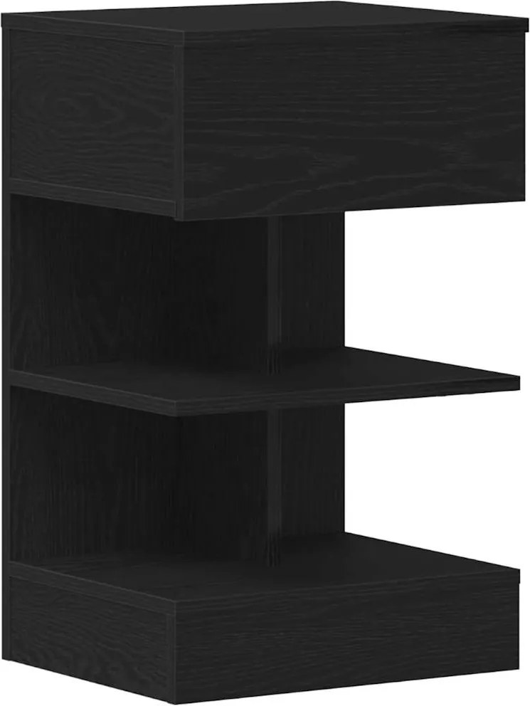 vidaXL Dulap de noapte Stejar Negru 40 x 35 x 65 cm Lemn compozit