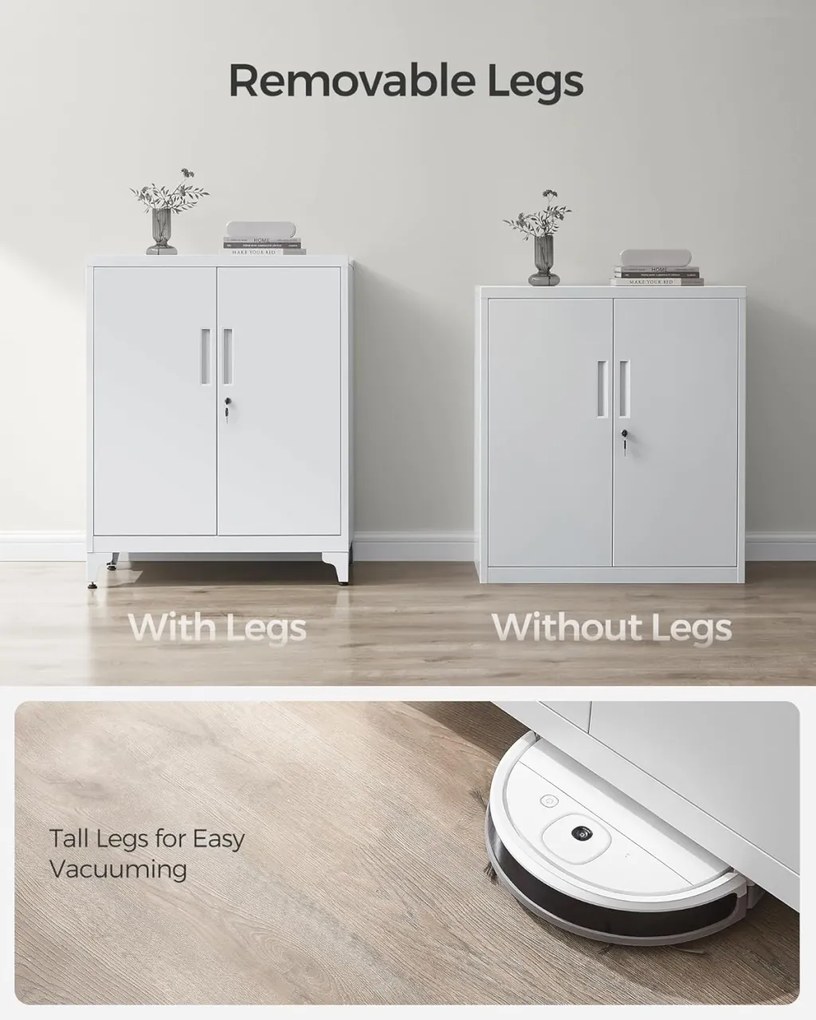 Dulap de depozitare din metal, Songmics, Gray, 40 x 80 x 90 cm