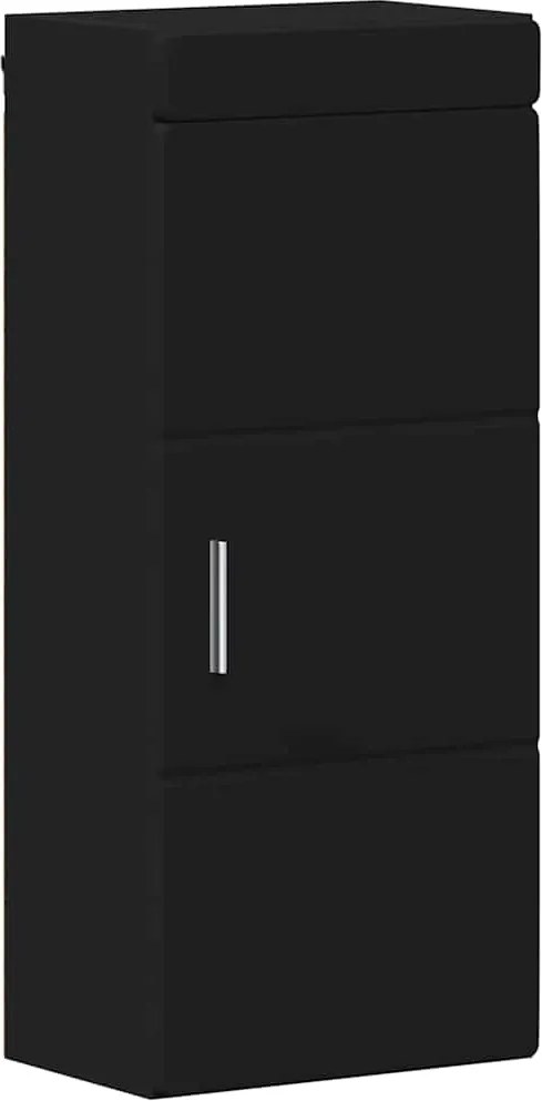 vidaXL Dulap de perete pentru baie TULUM Negru 37 x 24,5 x 86 cm