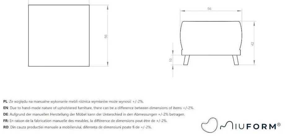 Taburet Miuform Dazzling Daisy, albastru petrol