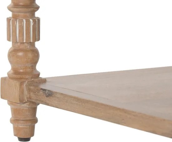 Măsuță de cafea din lemn masiv de mango, finisaj natural maro, 2 sertare și poliță inferioară, 110 x 60 x 45 cm, „Classic"