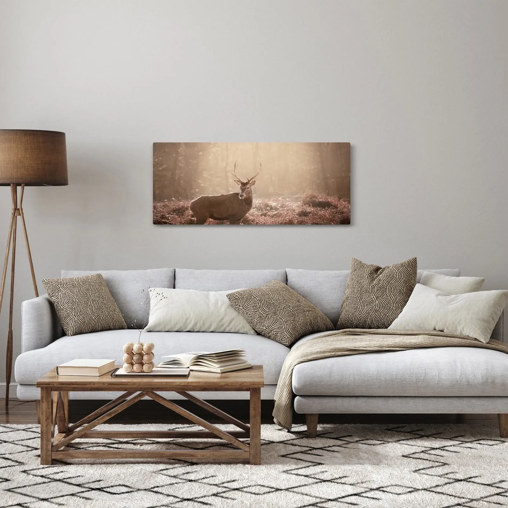 Tablou - Cerb în pădure (120x50 cm)