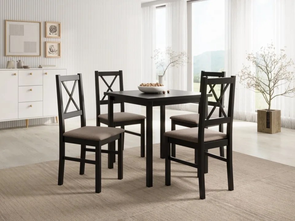 Scaun tapitat, din lemn, Milo X, ADRK Furniture (Culoare: Sonoma / Opium 85)