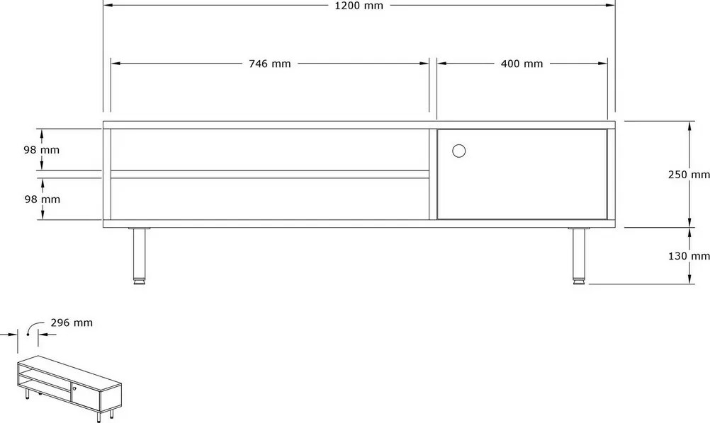 Măsuță TV Avila Sapphire Oak