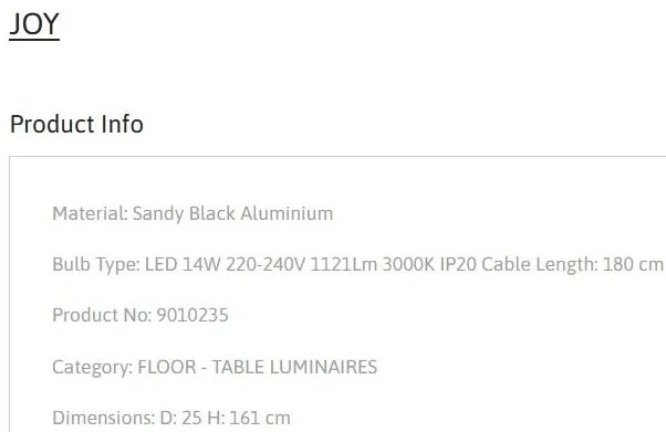 Lampadar LED modern design minimalist JOY