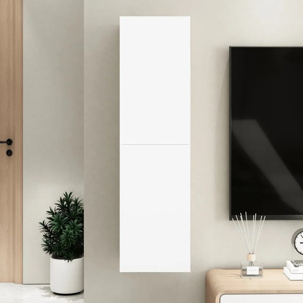 803362 vidaXL Comodă TV, alb, 30,5x30x110 cm, lemn prelucrat