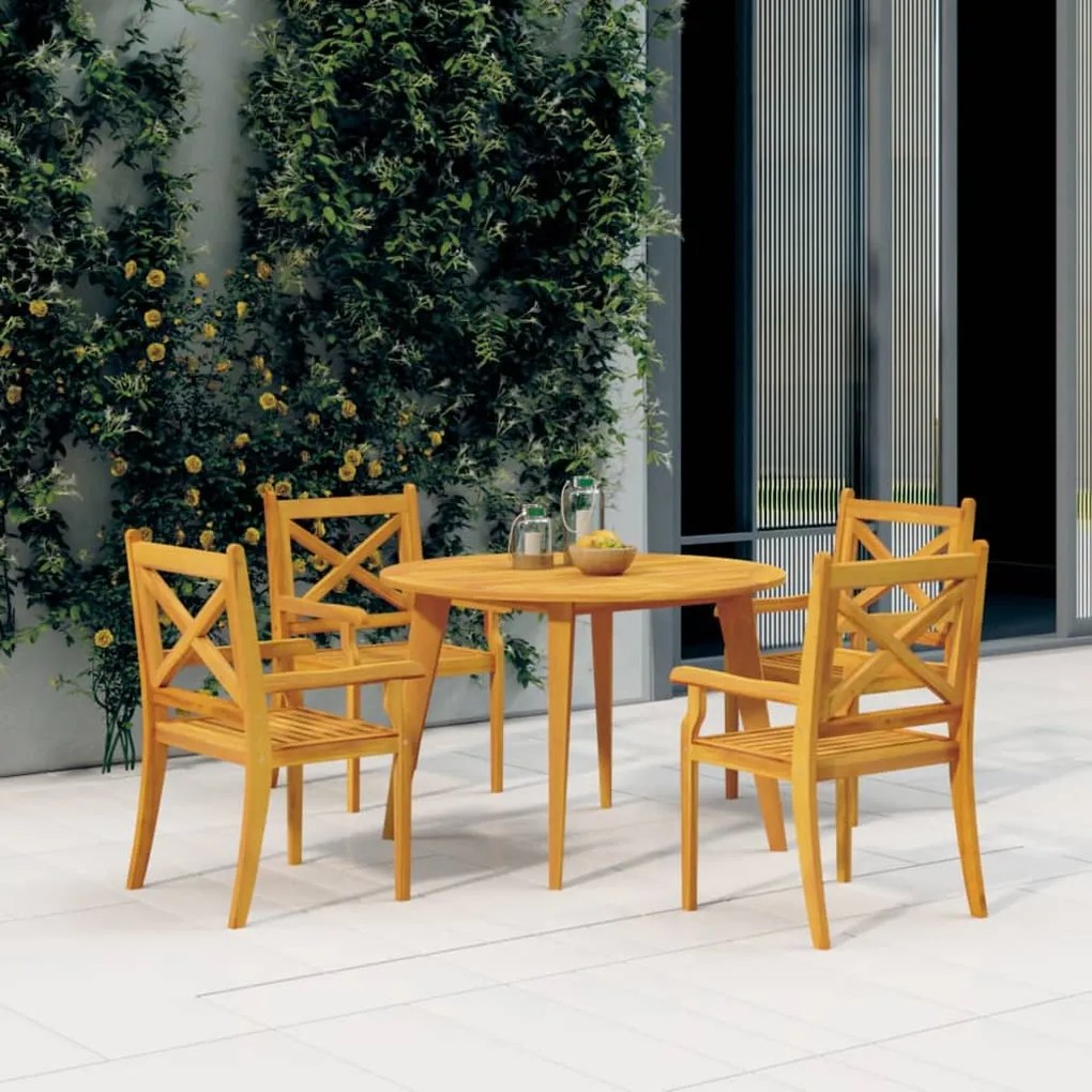 vidaXL Scaune de exterior, 4 buc., lemn masiv de acacia