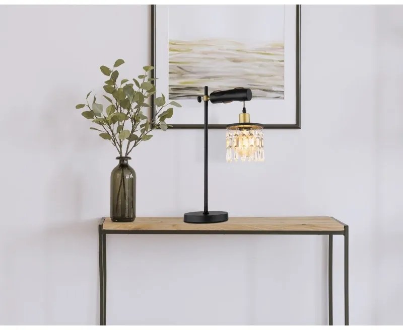 Veioza, lampa de masa design modern COMMA alama mat, negru