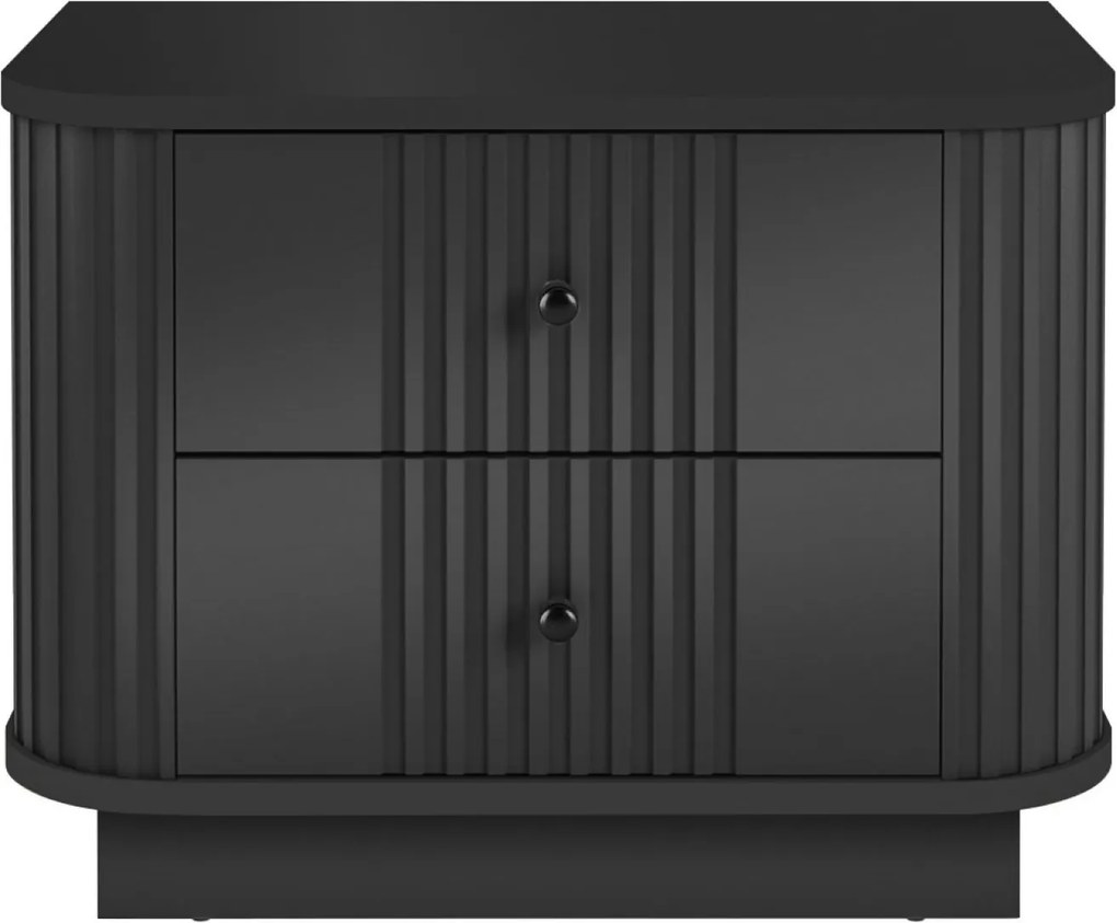 Set de noptiere Vesper 56 cm cu mânere aurii - negru