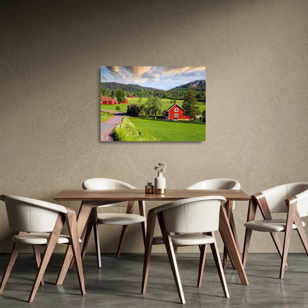 Tablou pe sticlă cu țară (70x50 cm)
