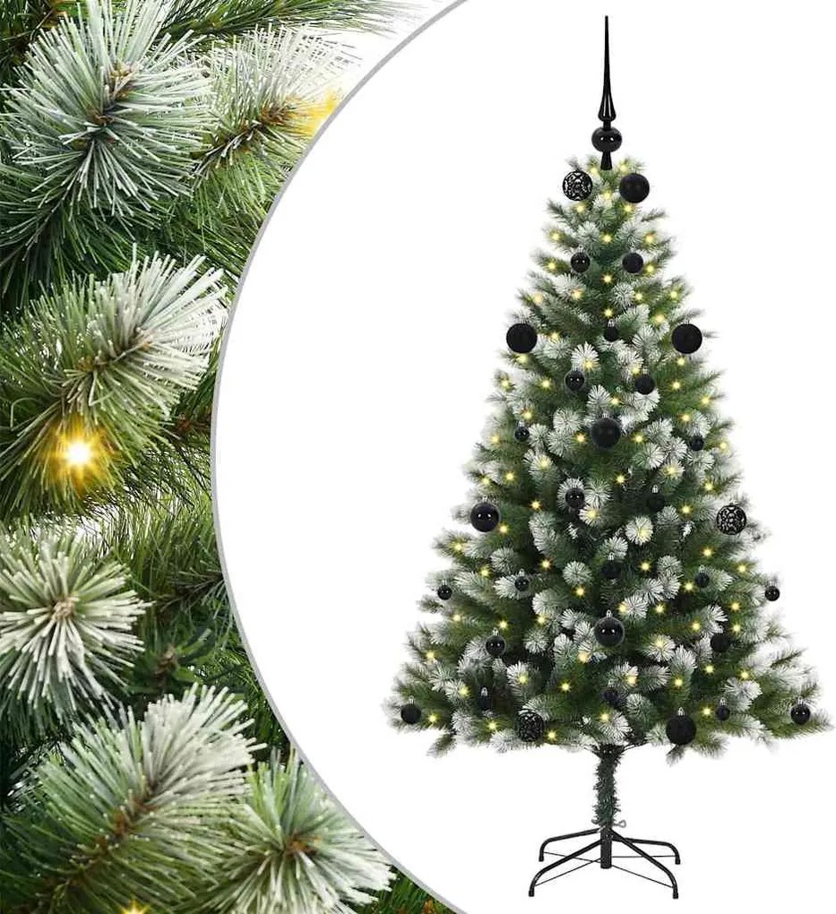 vidaXL Brad de Crăciun artificial cu articulații și zăpadă înghețată