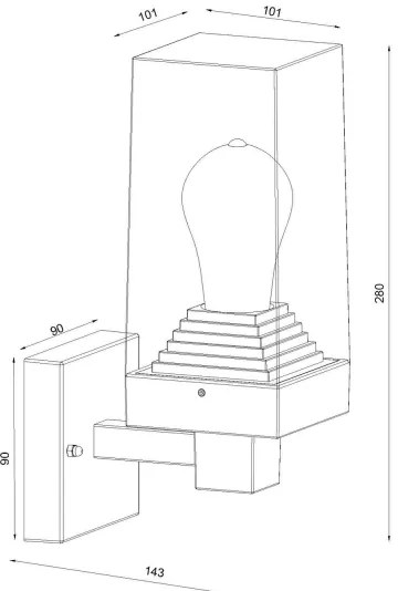 Aplică de exterior GABBA 1xE27/40W/230V IP44 Globo 31370