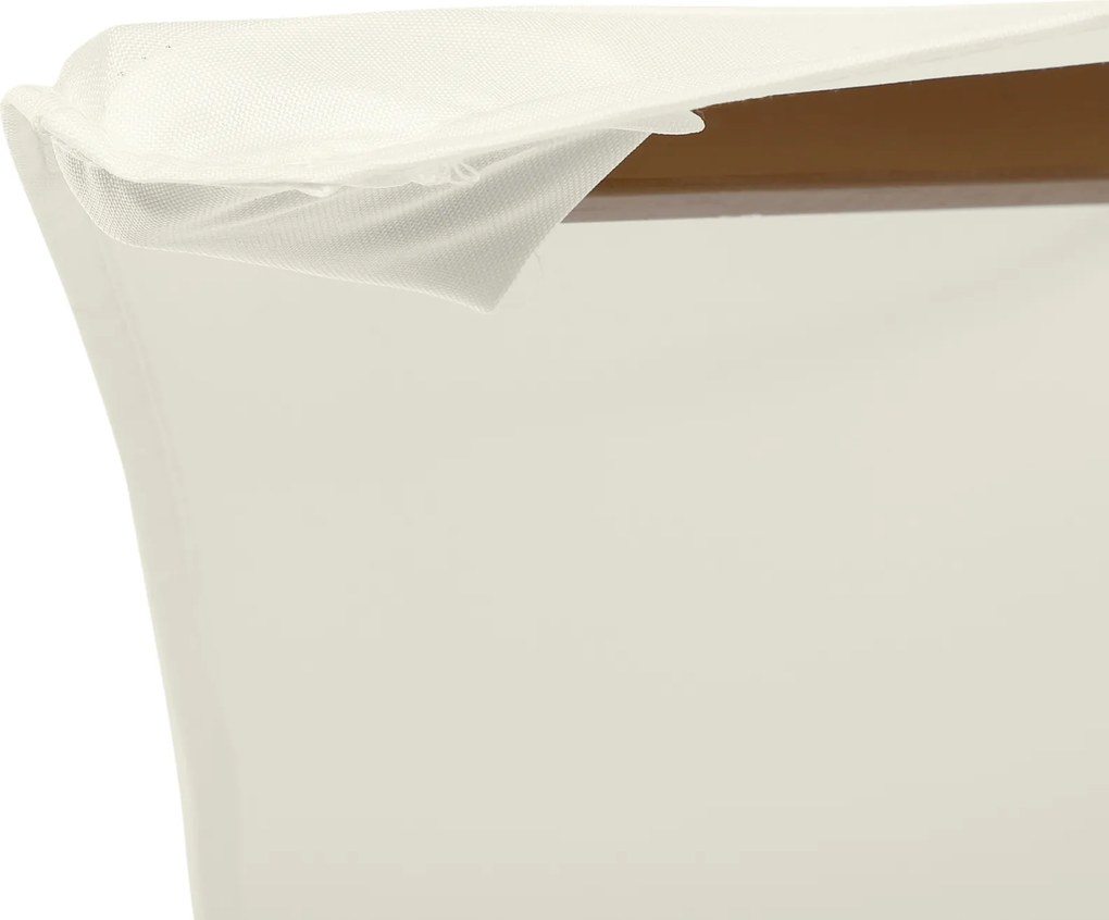 Outsunny Umbrelă Rotundă de Grădină din Bambus și Poliester 2.5x2.3m Crem/Alb | Aosom Romania