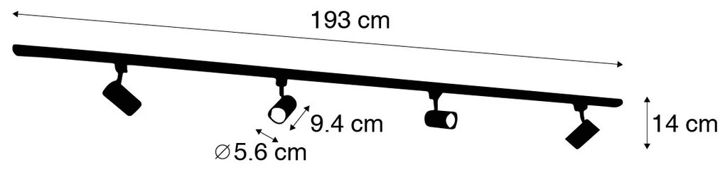 Sistem modern de șine monofazat cu 4 spoturi Wifi bronz închis - Jeana