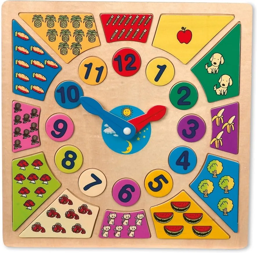 Ceas educativ din lemn Legler Tell the Time