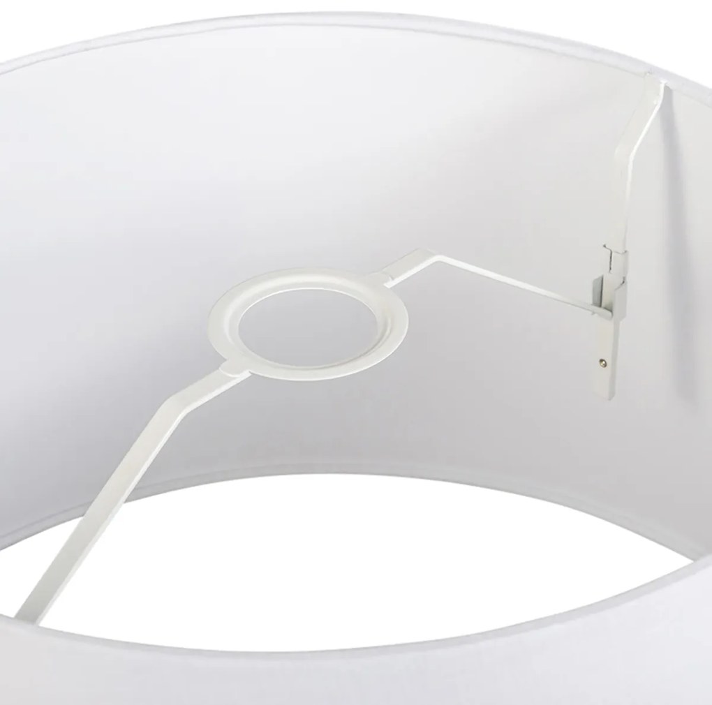 Abajur din in alb 45 cm