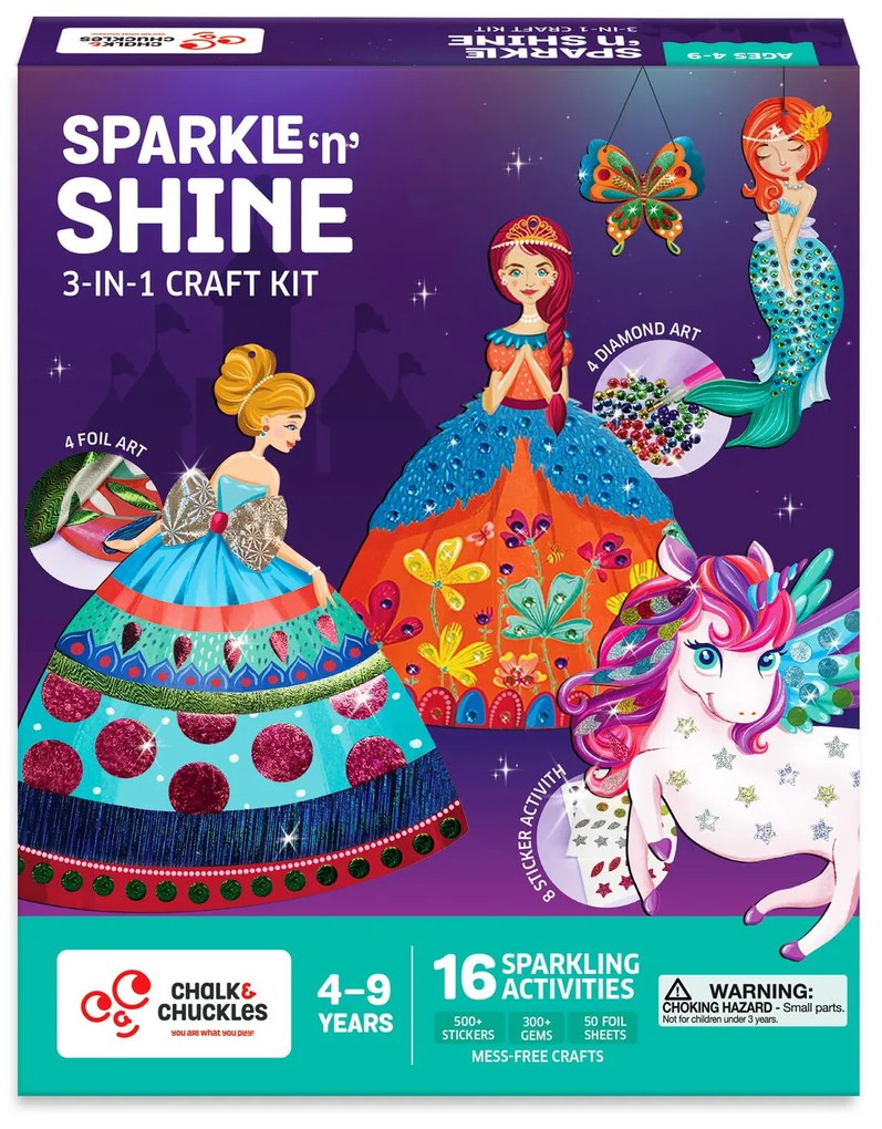 SET CREATIV 3 IN 1 - MAGIE SCLIPITOARE - CHALK AND CHUCKLES (CCPPL100)