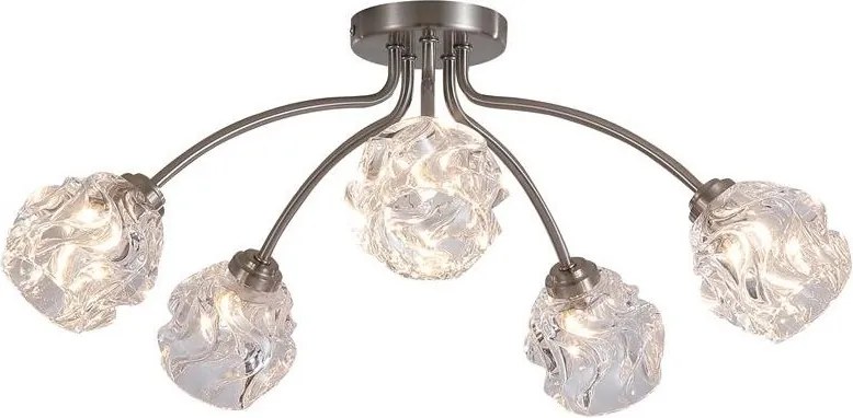 Lustra aplicata 5 becuri metal nickel satinat Astral