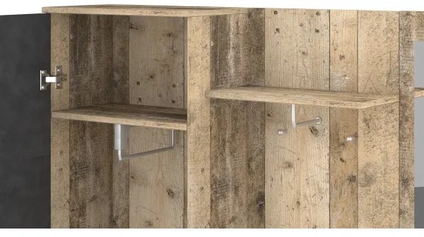 Mobilier pentru hol cu oglindă NOLAN, maro/grafit