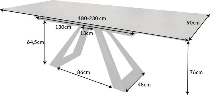 Masa extensibila, Ceramica Antracit, CONCORD 180-230cm A-6540648 VC