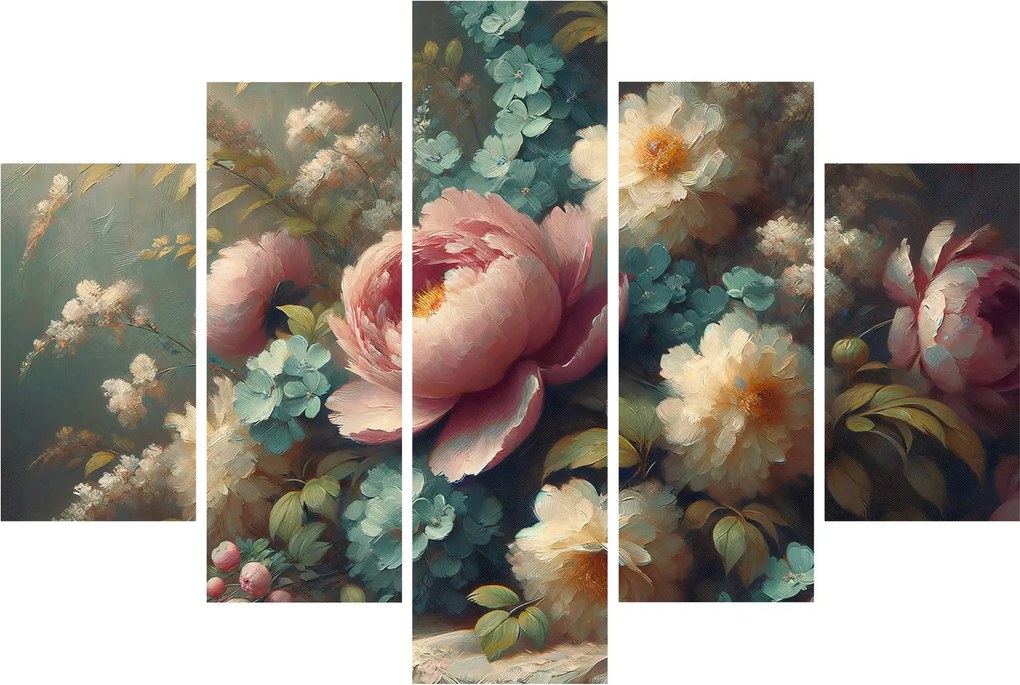 Tablou - Natură moartă cu flori - pictură (150x105 cm)