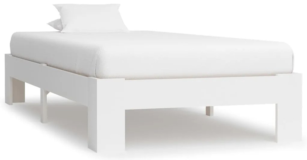 vidaXL Cadru de pat, alb, 90 x 200 cm, lemn masiv de pin