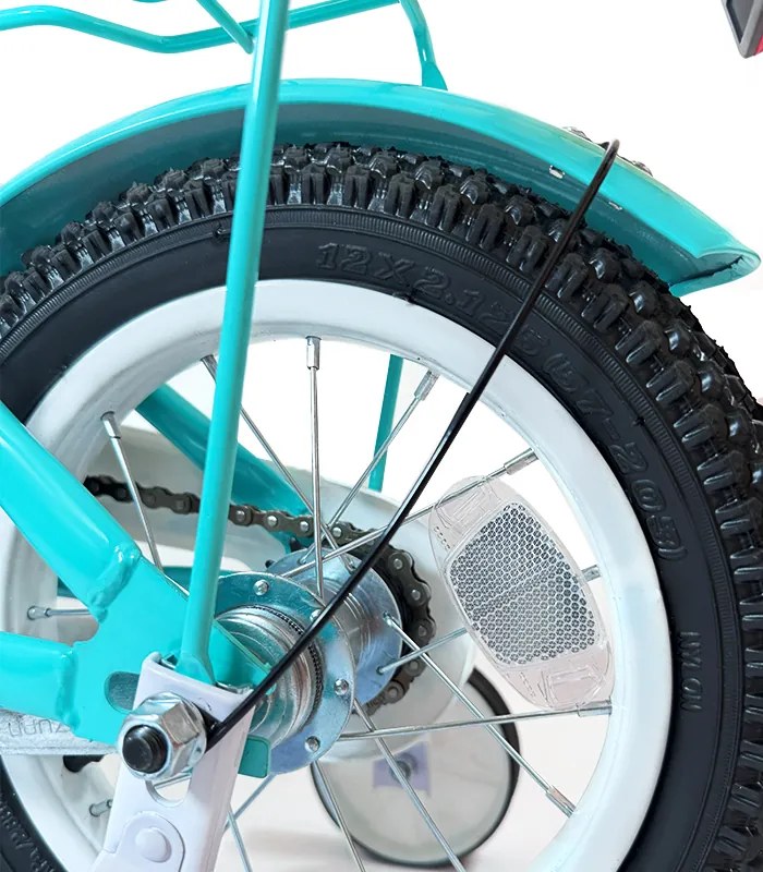 Bicicletă pentru copii cu bară de ghidare, coș și roți auxiliare 12 – pre deti od 2,5 do 4 rokov