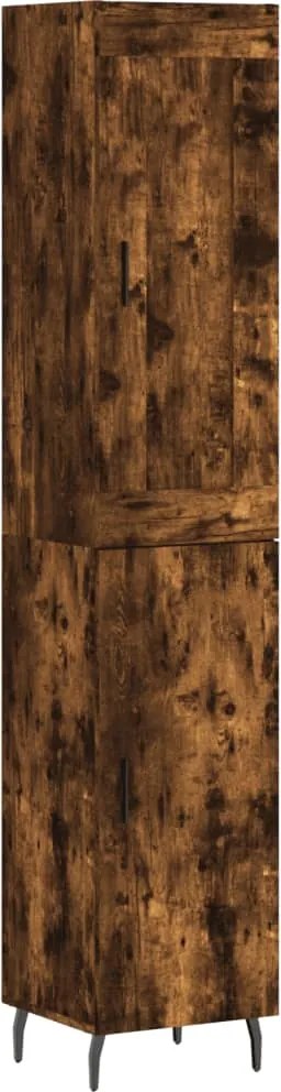 vidaXL Dulap înalt, stejar fumuriu, 34,5x34x180 cm, lemn prelucrat