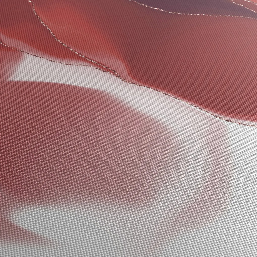 Tablou - Floare abstractă roșie N⁰3 (cu ceas) (90x30 cm)