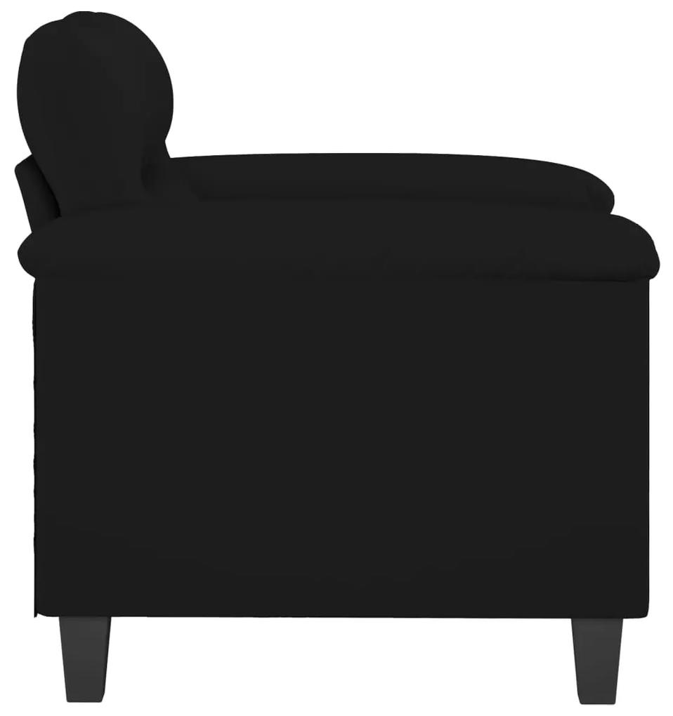 Canapea de o persoana, negru, 60 cm, textil microfibra Negru, 90 x 77 x 80 cm