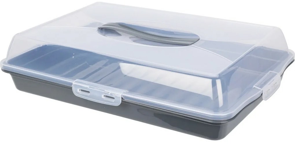 Tavă de servit cu capac EH 44 x 31 x 10 cm, gri