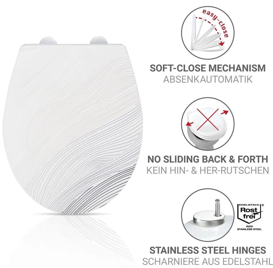 Capac WC 38 x 44,5 cm Easy-Close (cu închidere automată) Menin – Wenko