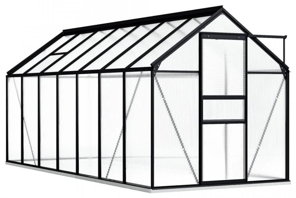 Seră cu cadru de bază, antracit, 8,17 m², aluminiu