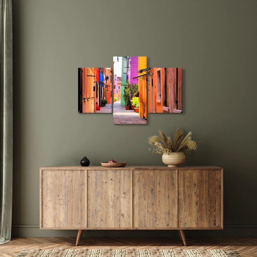 Tablou cu străduță colorata italiană (90x60 cm)