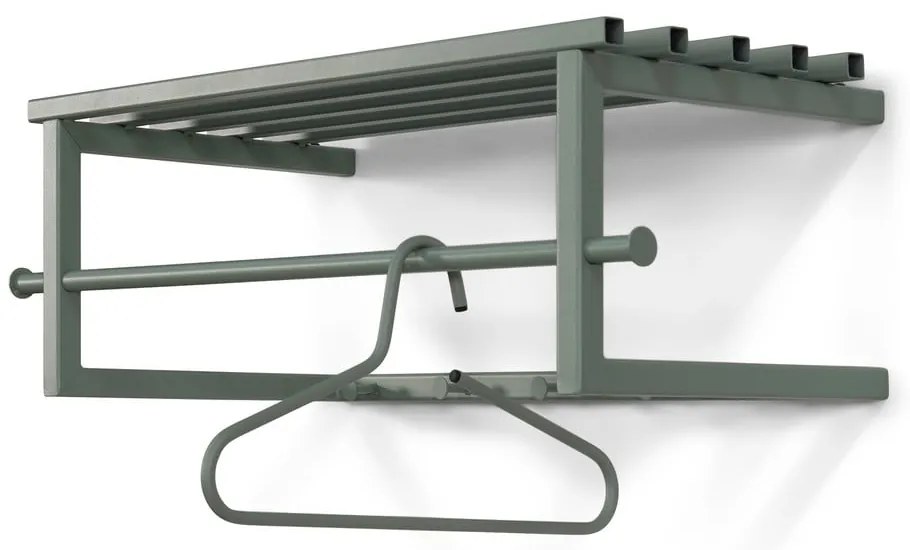 Cuier de perete verde prăfuit cu raft din metal 76 cm Marco – Spinder Design