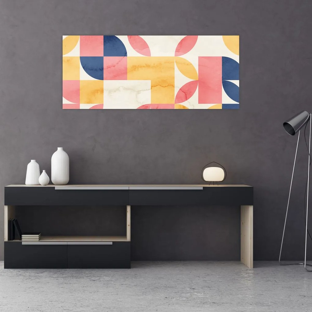 Tablou - Abstracție cu modele retro (120x50 cm)